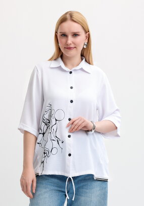 Рубашка с рукавом 3/4 и принтом