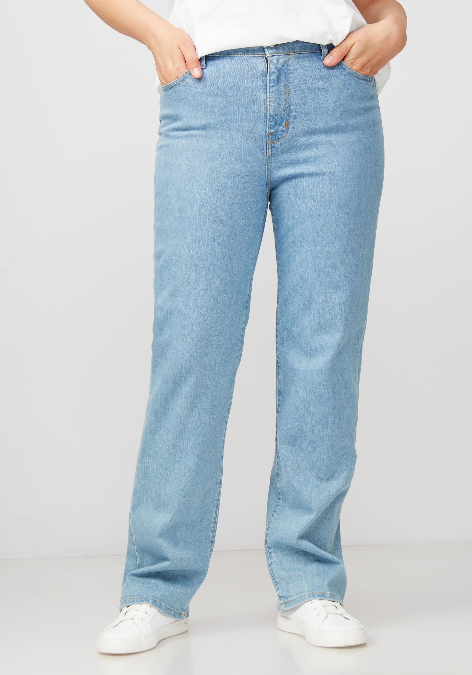 Джинсы с принтом на кармане жен джинсы арт 12 0155 голубой р 26