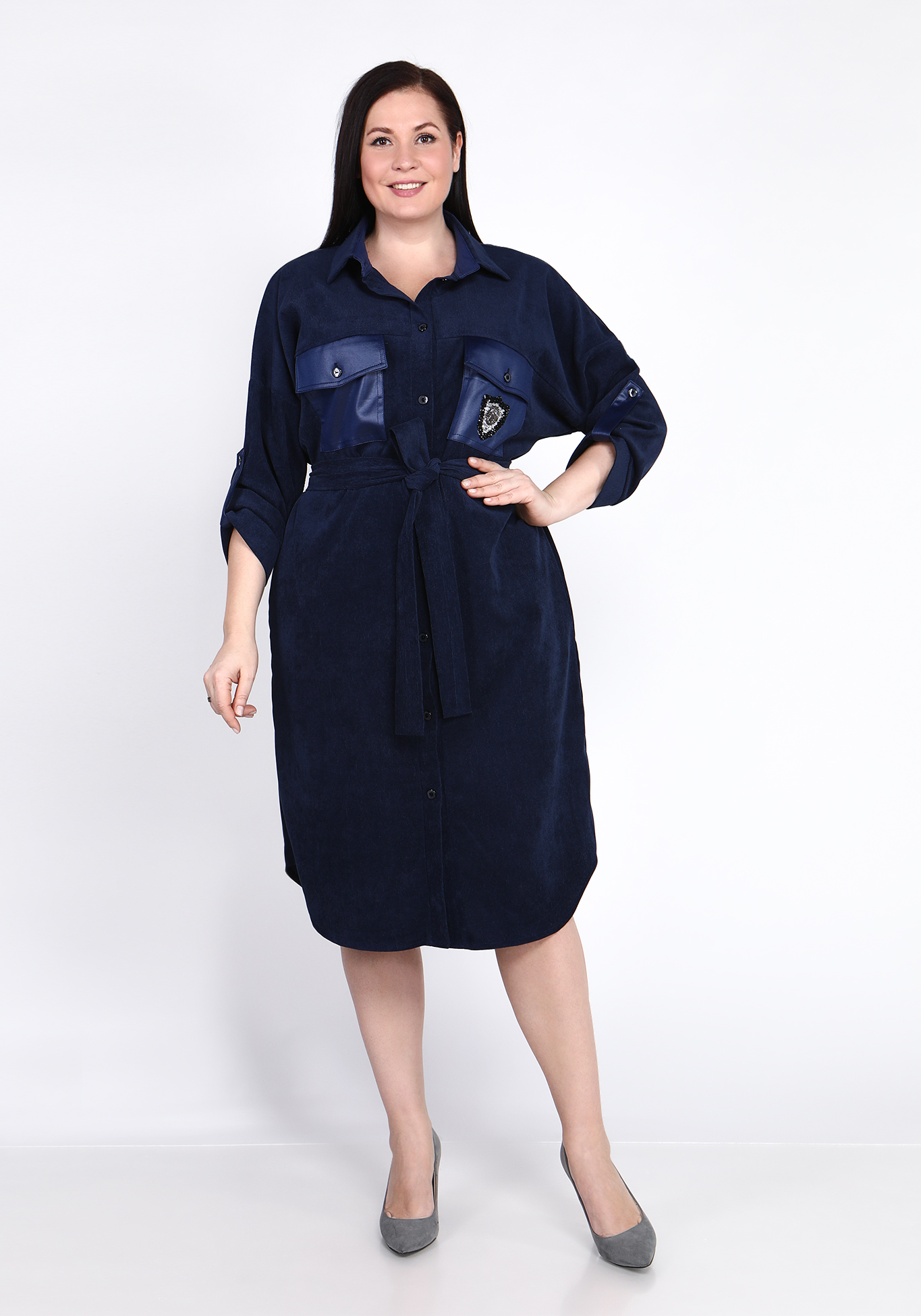 Платье "Секрет Моды" Lomara, размер 52, цвет синий - фото 9