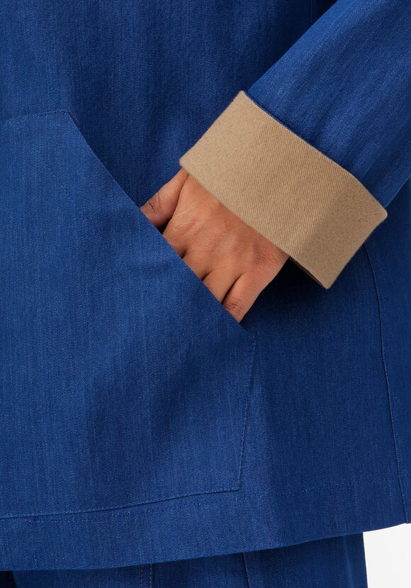 Куртка джинсовая на молнии с капюшоном шир.  580, рис. 6