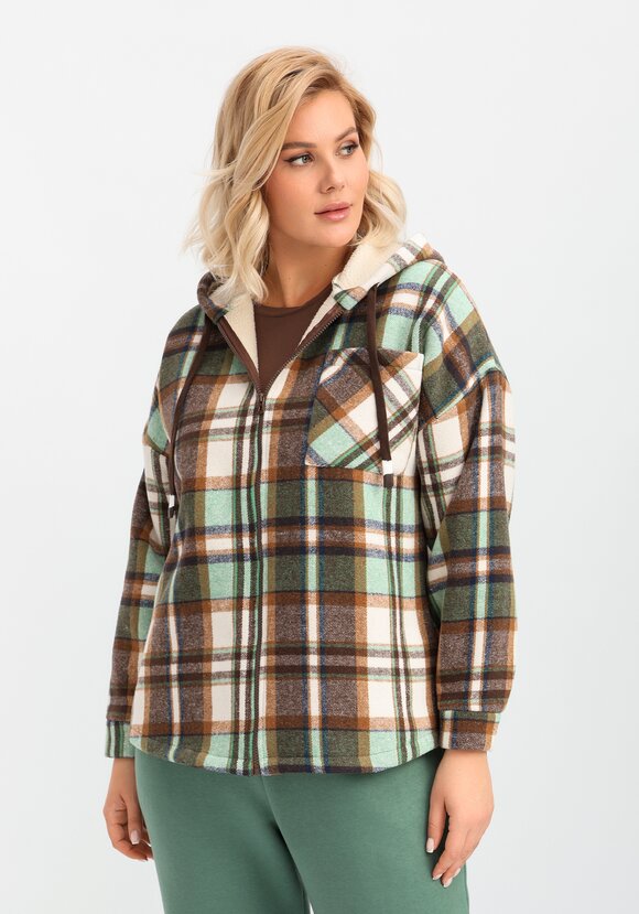 Толстовка утеплённая в клетку шир.  580, рис. 17