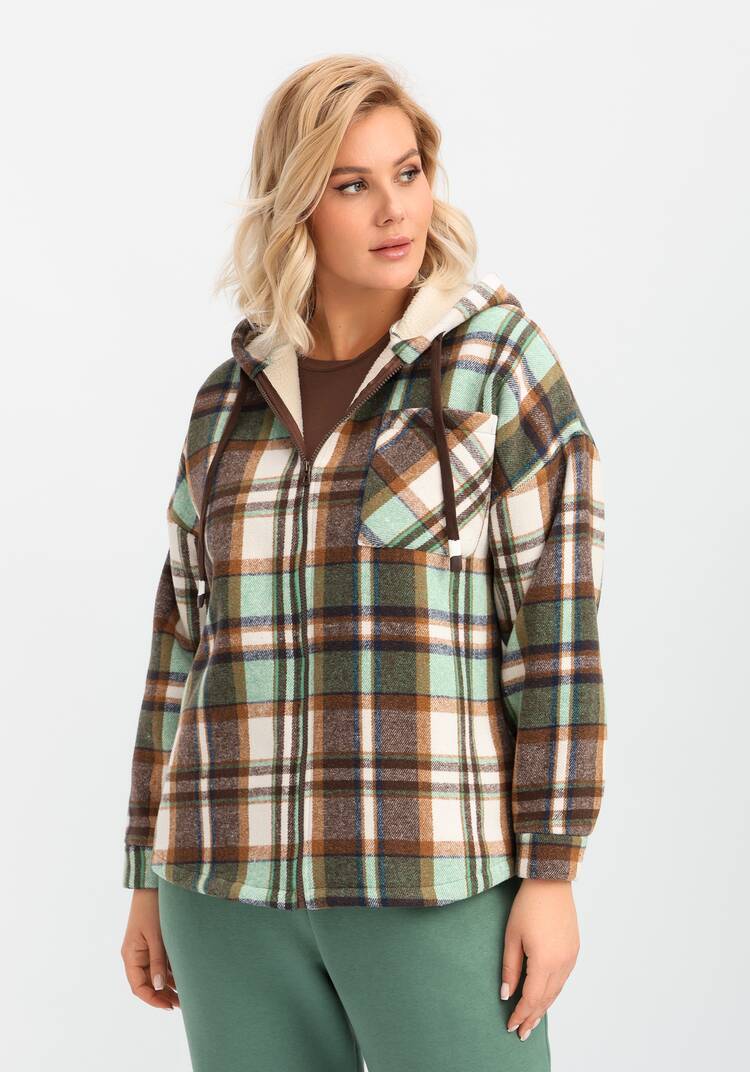 Толстовка утеплённая в клетку шир.  750, рис. 17