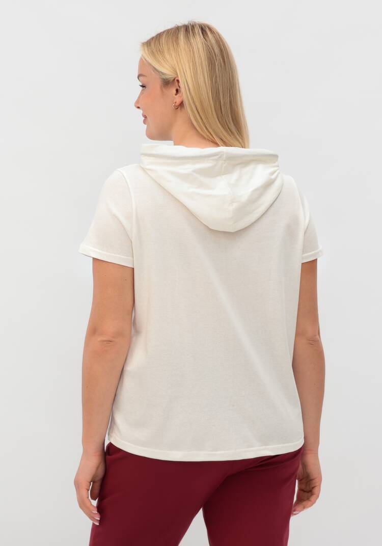 Футболка с капюшоном и лаконичным принтом шир.  750, рис. 39