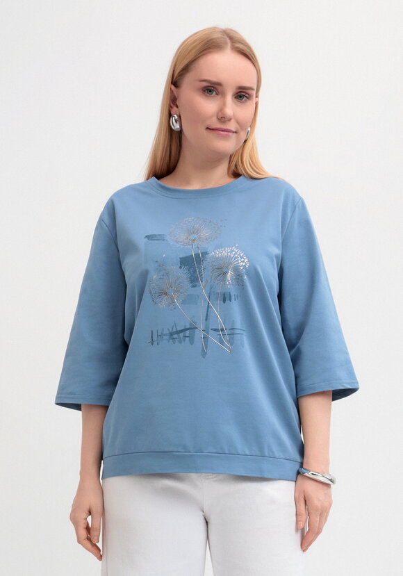 Блуза с длинным рукавом и цветочным рисунком шир.  580, рис. 30