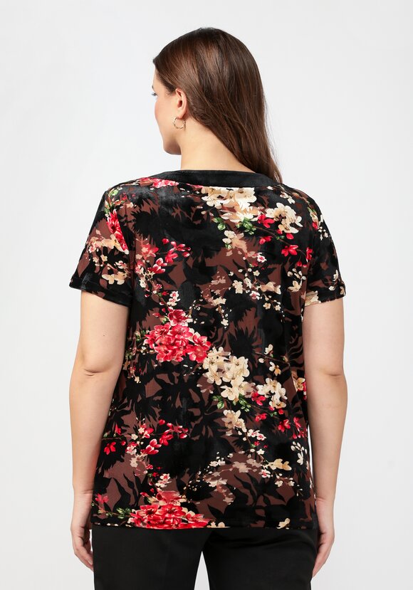 Туника с круглым вырезом и цветочным принтом шир.  580, рис. 3