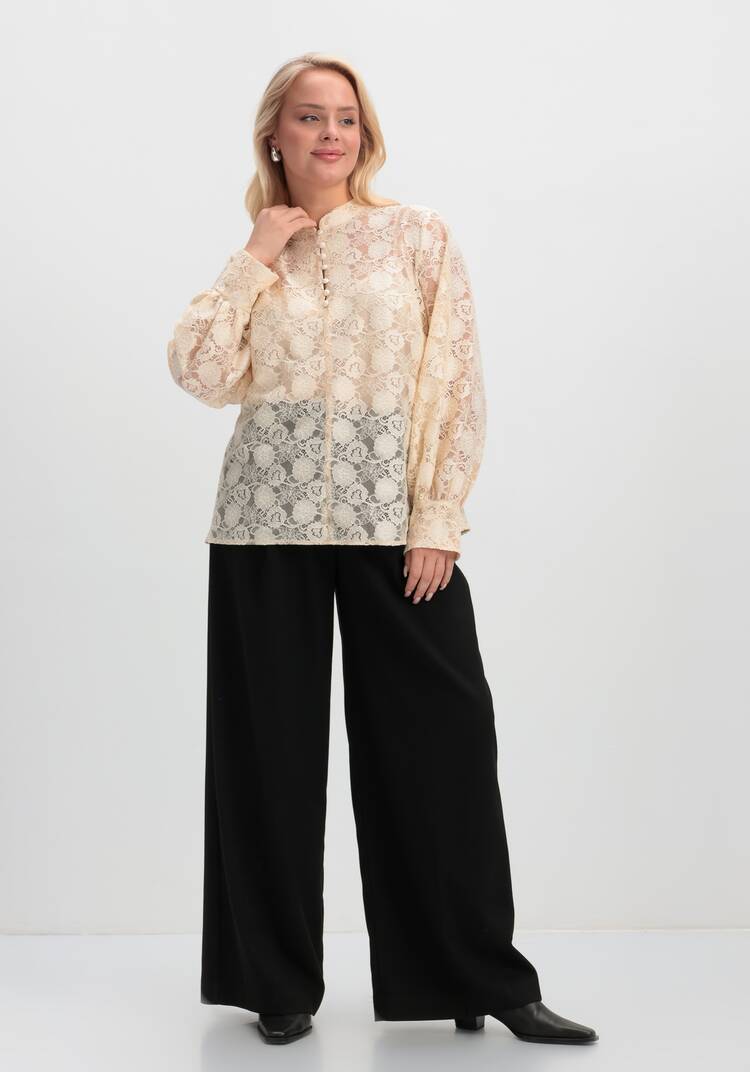 Блуза ажурная с цветочным принтом шир.  750, рис. 11