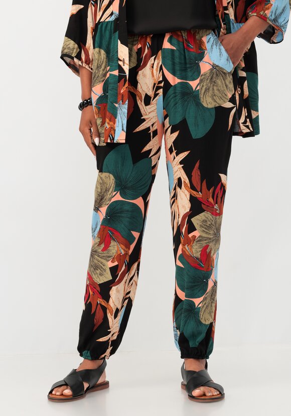 Брюки бананы с цветочным принтом шир.  580, рис. 1