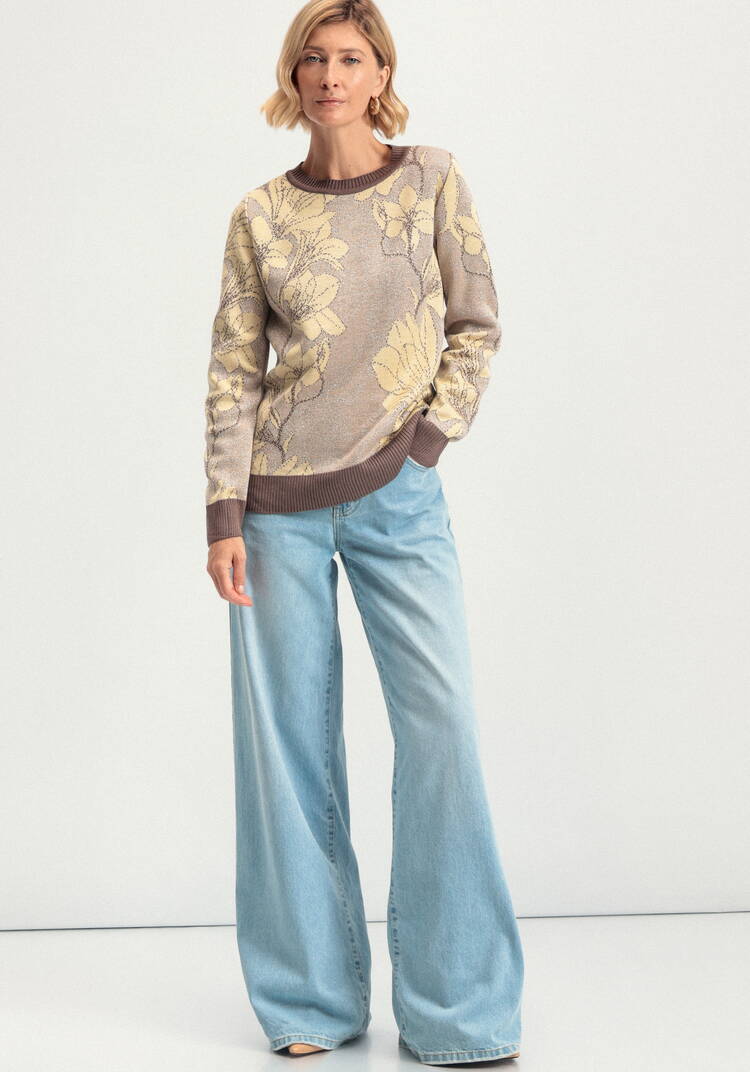 Джемпер с метанитью и цветочным рисунком шир.  750, рис. 7