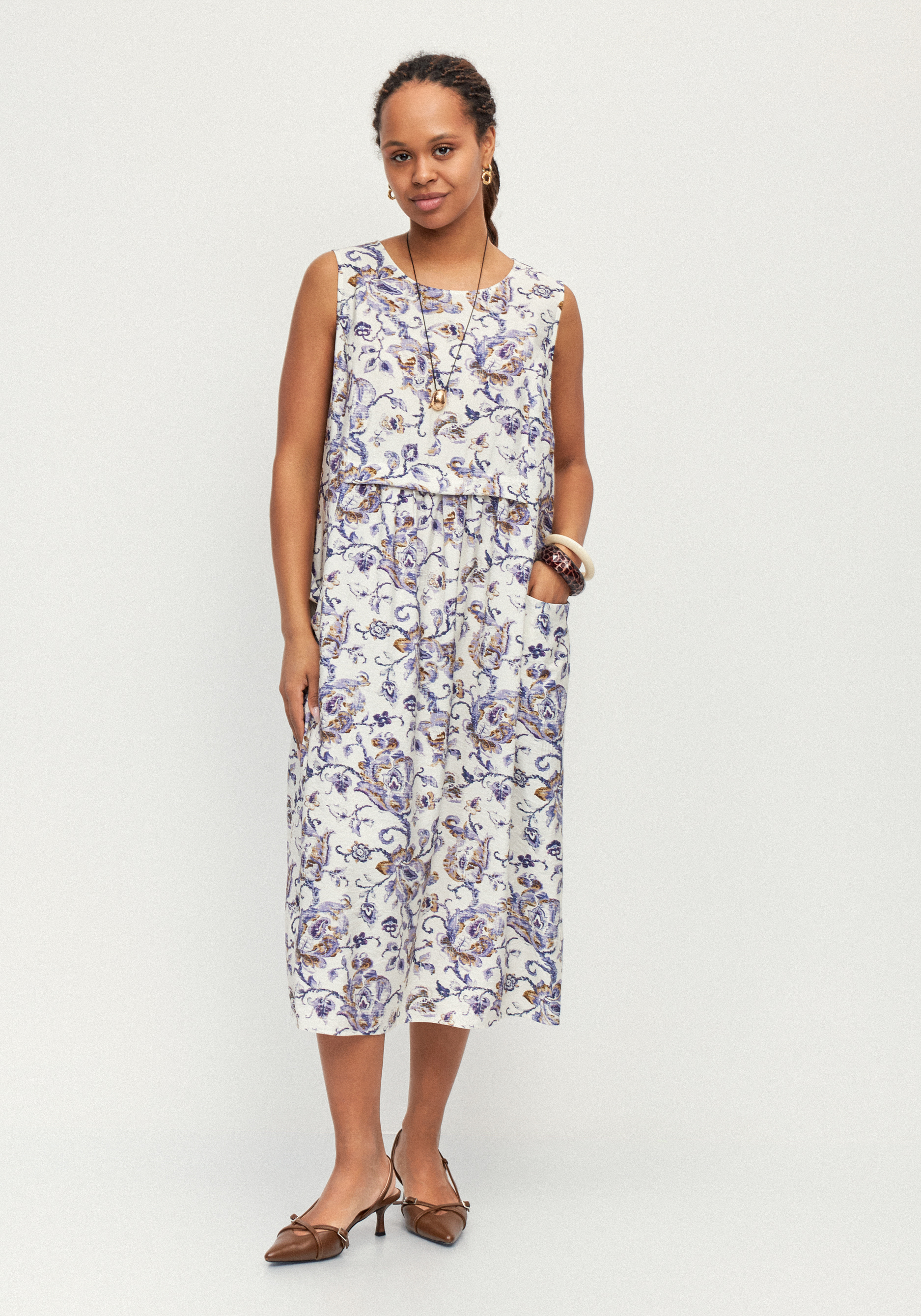 Сарафан изо льна с карманами "Аурелия"