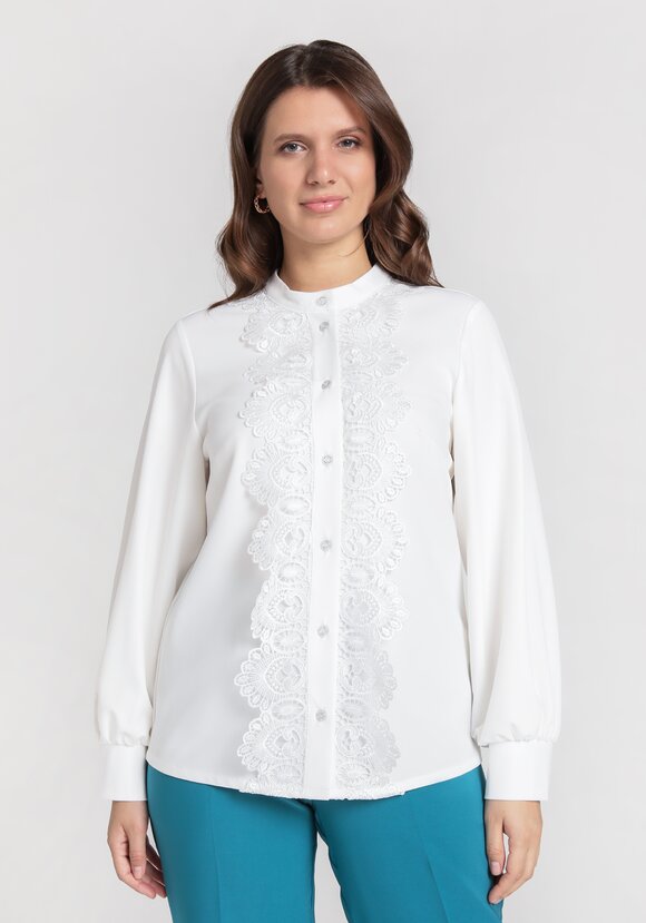 Блуза с ажурным кружевом Селена шир.  580, рис. 8