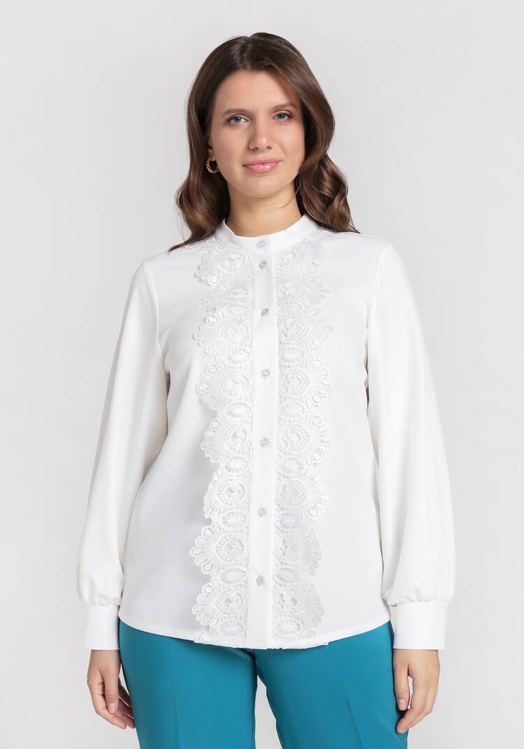 Блуза с ажурным кружевом Селена шир.  750, рис. 8