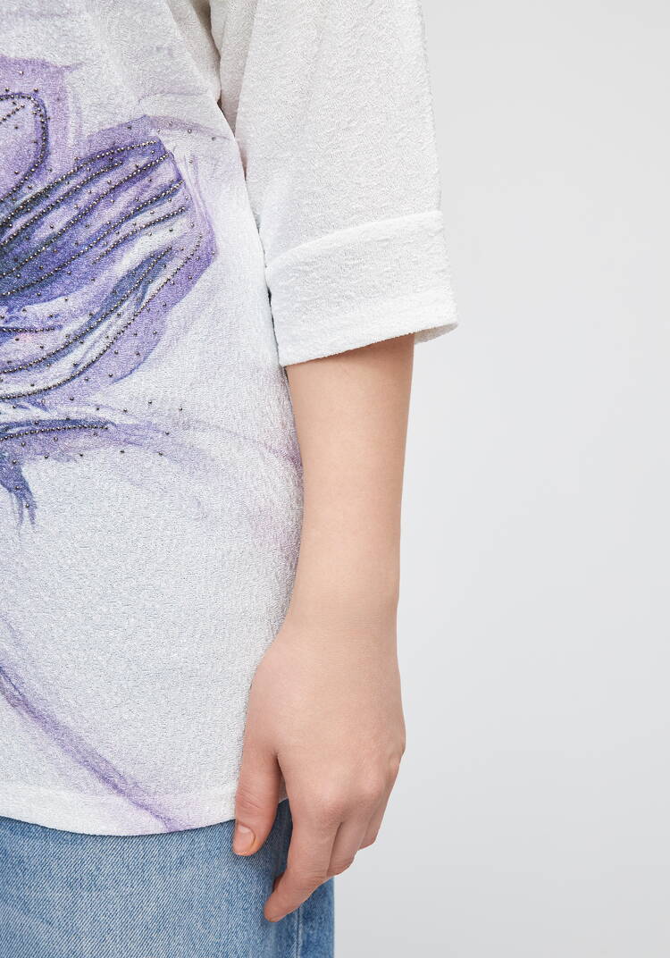 Блуза с цветочным принтом Инга шир.  750, рис. 12