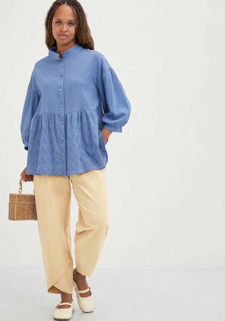 Блуза комбинированная с шитьём шир.  750, рис. 15