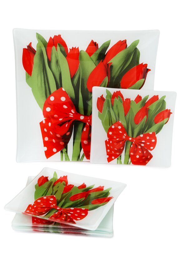 Набор из 6 тарелок и 1 блюда шир.  580, рис. 25