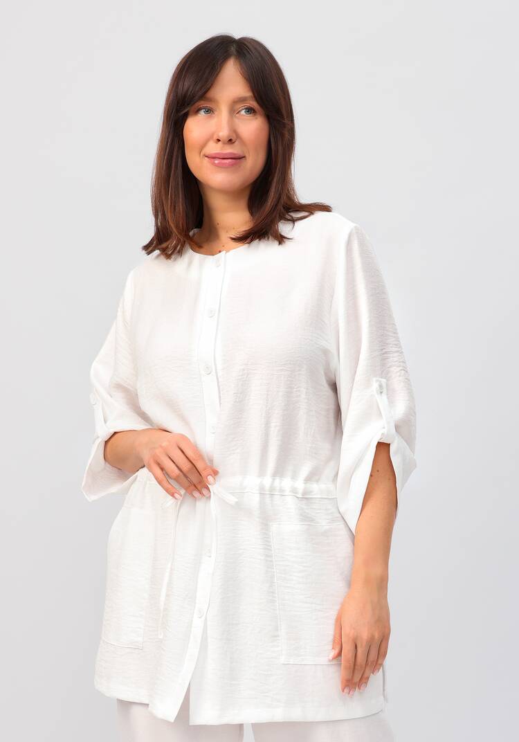 Кардиган на пуговицах с кулиской по талии шир.  750, рис. 40