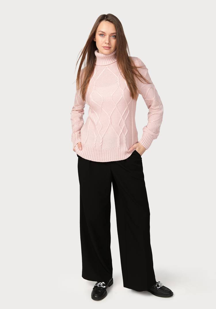 Свитер женский в технике араны с метанитью шир.  750, рис. 5