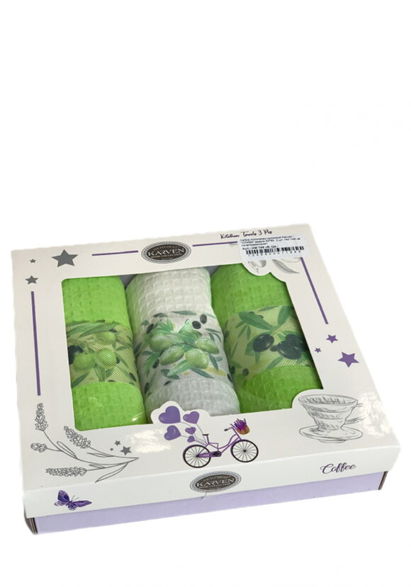 Полотенца вафельные в коробке, 3 шт. шир.  580, рис. 5