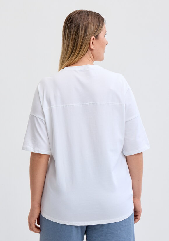 Футболка с цветочным принтом и стразами шир.  580, рис. 3