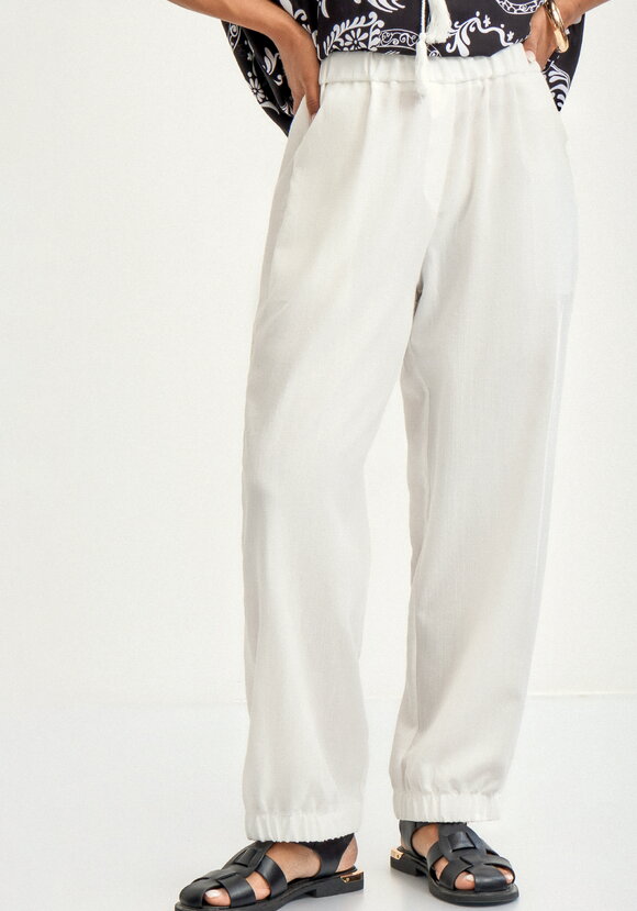 Брюки льняные на резинке по поясу и низу шир.  580, рис. 10