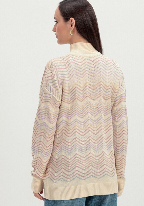 Свитер с высоким горлом и принтом зигзаг шир.  580, рис. 17