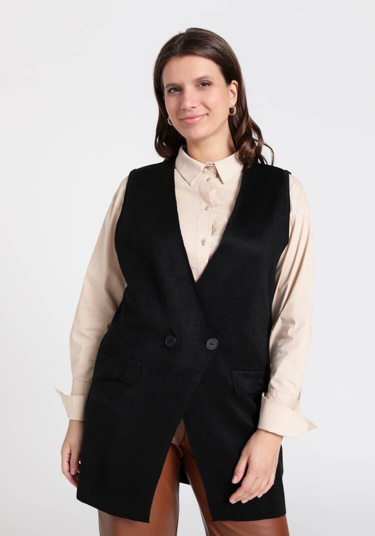 Жилет на пуговицах свободного силуэта шир.  750, рис. 6