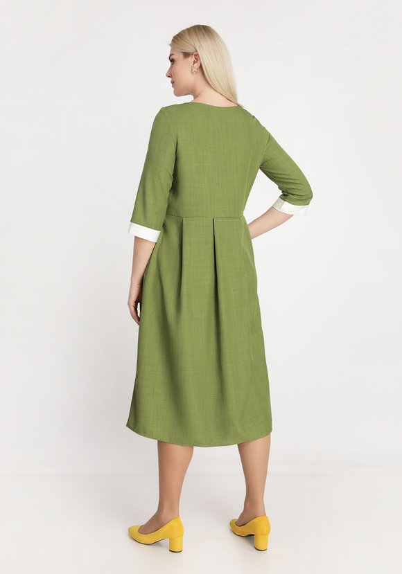 Платье с контрастной отделкой и пуговицами шир.  580, рис. 2