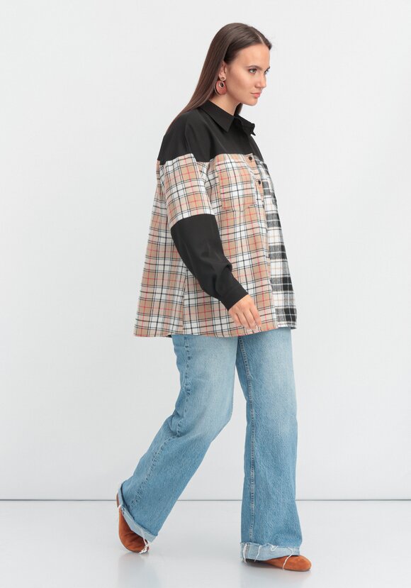 Рубашка из комбинированной клетки шир.  580, рис. 8