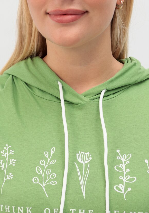 Футболка с капюшоном и лаконичным принтом шир.  580, рис. 5