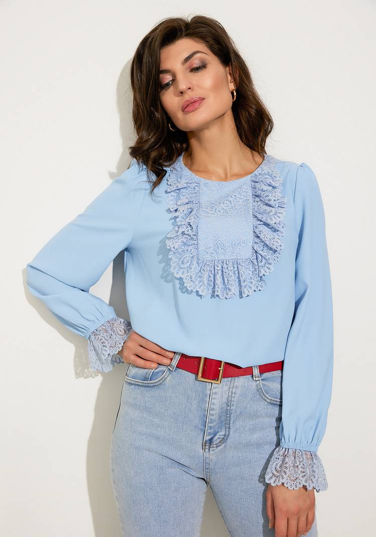 Блуза с французским кружевом шир.  750, рис. 8