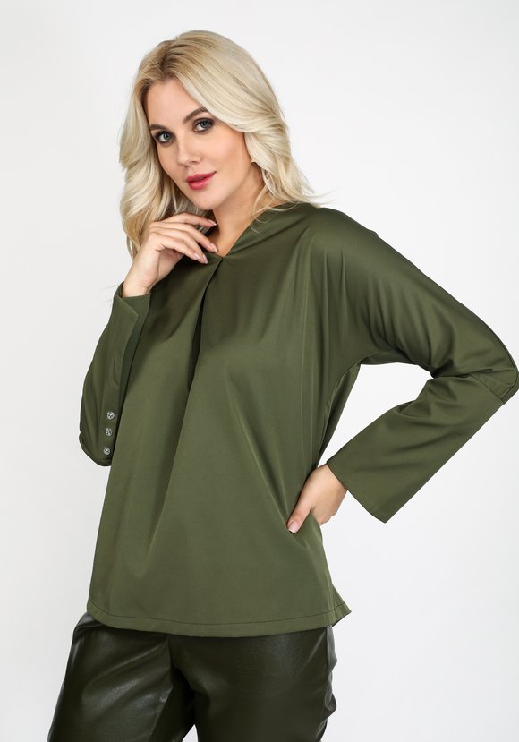 Блуза с фантазийным манжетом шир.  580, рис. 1