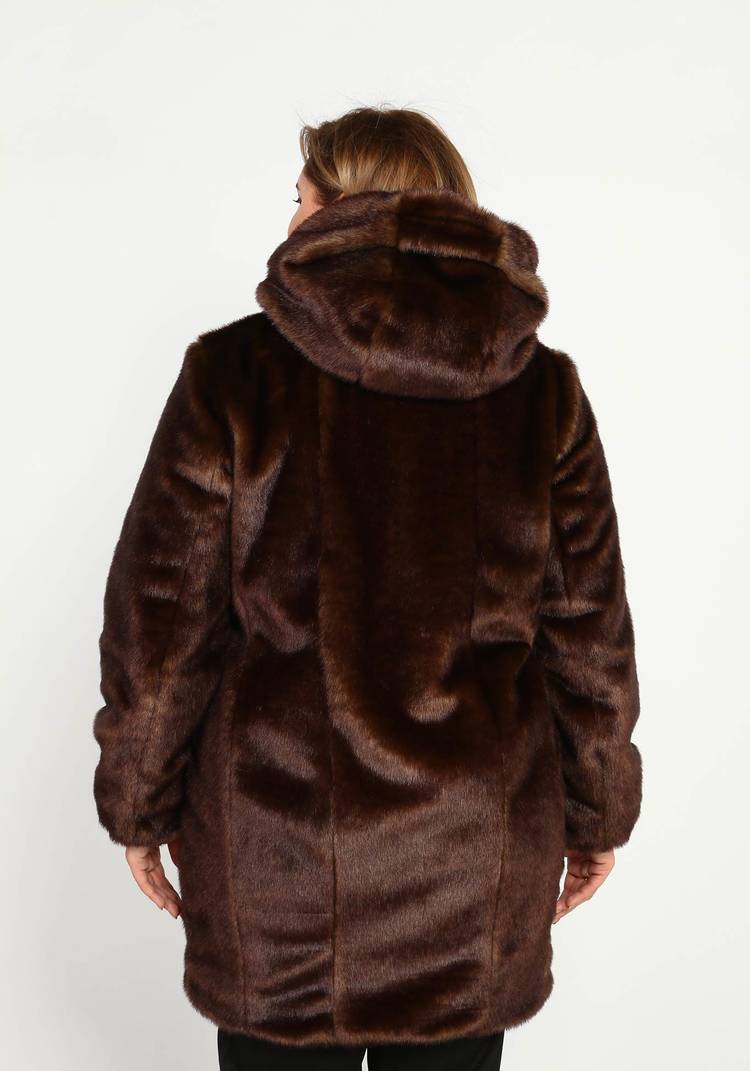 Шуба на молнии из эко-меха с капюшоном шир.  750, рис. 9