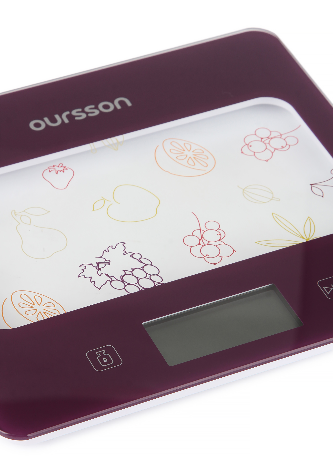 Кухонные весы с сенсорным управлением Oursson, цвет фиолетовый - фото 5