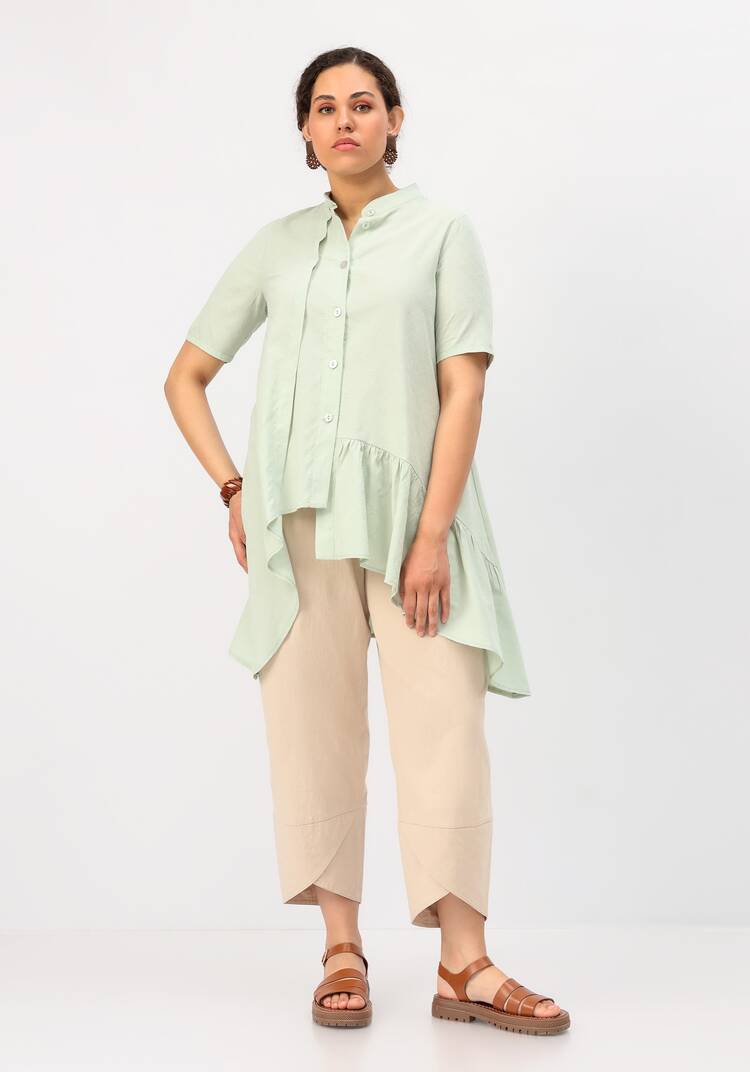 Блуза оригинального кроя с воланом шир.  750, рис. 10