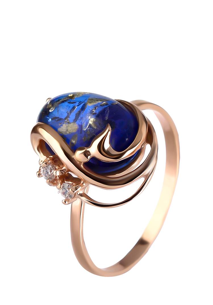 Серебряное кольцо Синяя птица шир.  750, рис. 1