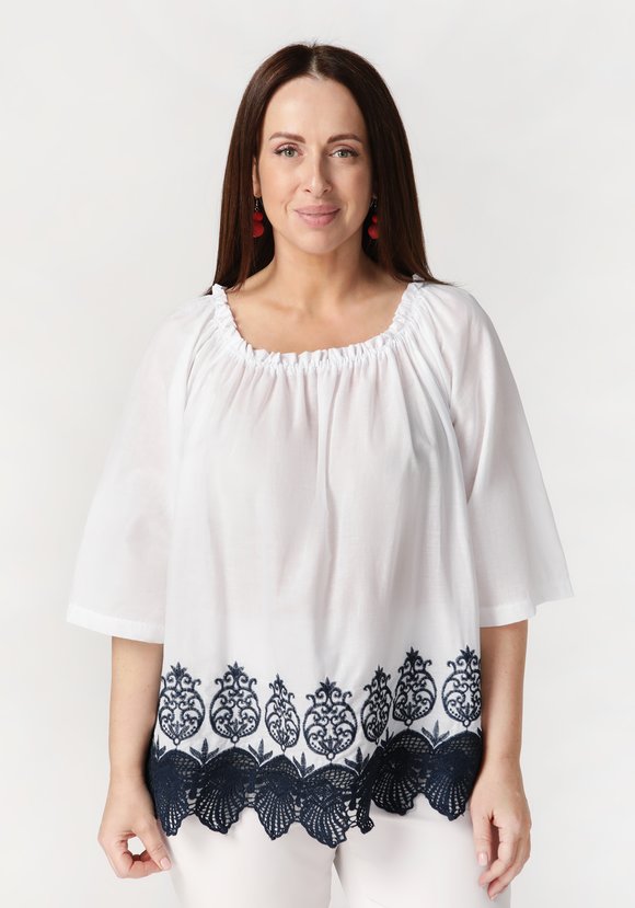 Блуза Роскошь кружева шир.  580, рис. 1