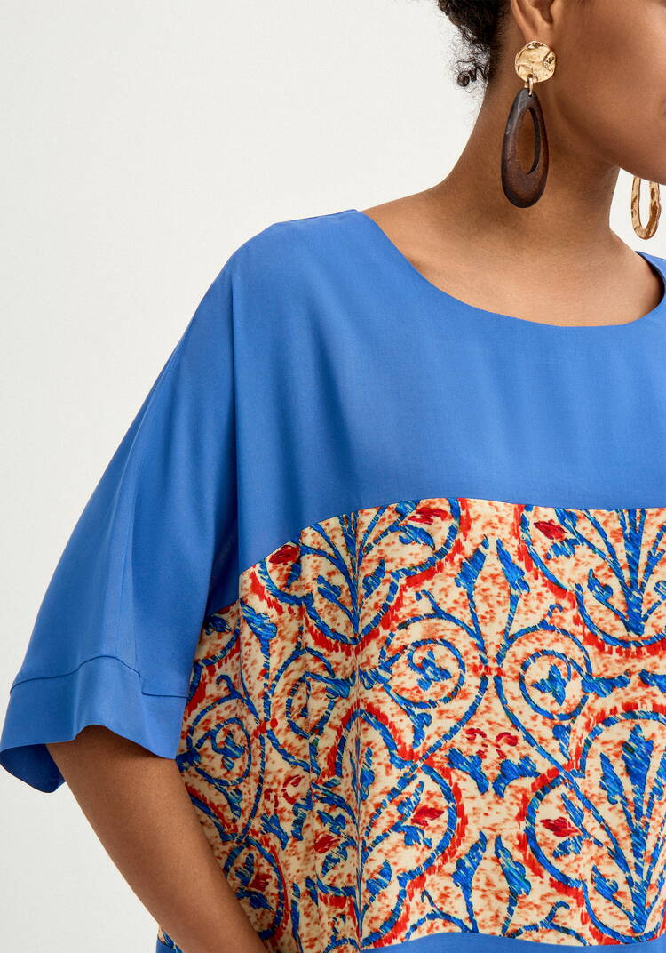 Блуза с принтом из штапеля шир.  750, рис. 13