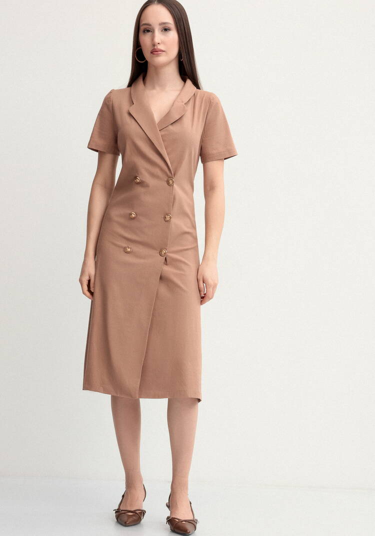 Платье из льна двубортное шир.  750, рис. 4