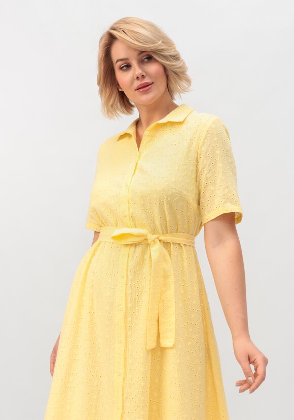 Платье из хлопка с поясом шир.  580, рис. 35