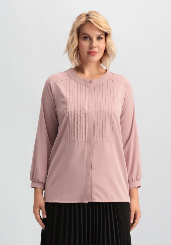 Блуза на пуговицах с декоративными складками шир.  580, рис. 13