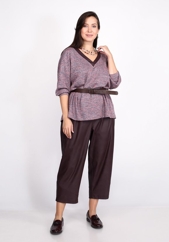 Брюки из экокожи на резинке шир.  580, рис. 11