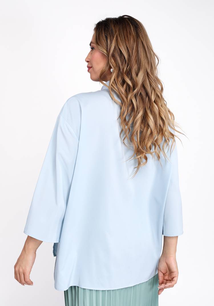 Блуза из вискозы с декоративной отделкой шир.  750, рис. 10