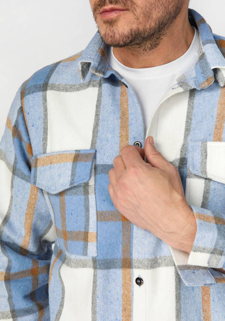 Рубашка мужская в крупную клетку шир.  750, рис. 12