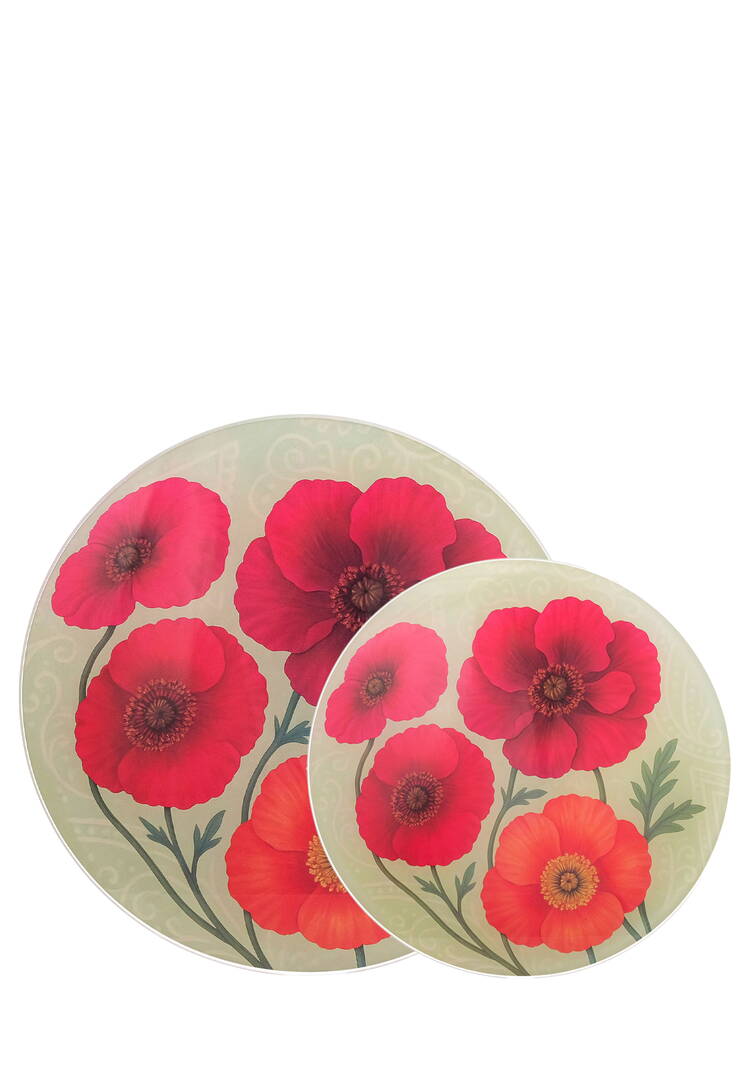 Разделочные доски из стекла Маки, 2 шт. шир.  750, рис. 1