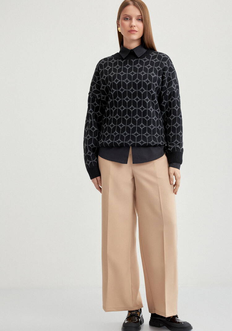 Брюки на эластичной ленте свободного кроя шир.  750, рис. 24