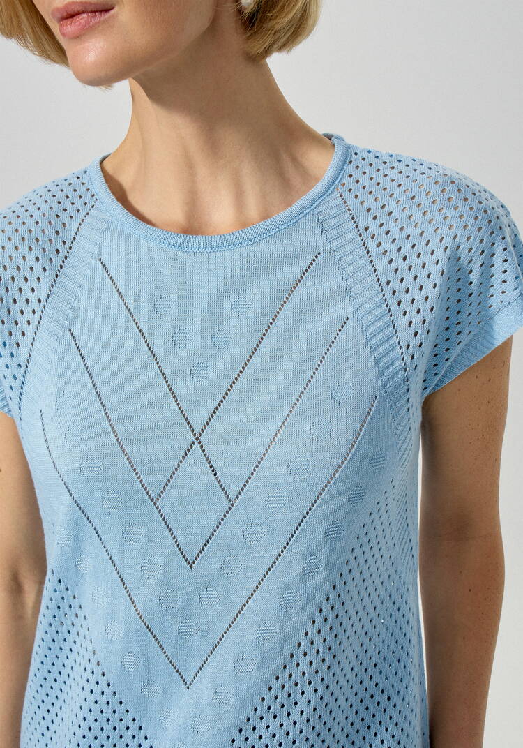 Футболка ажурная с графичным рисунком шир.  750, рис. 19