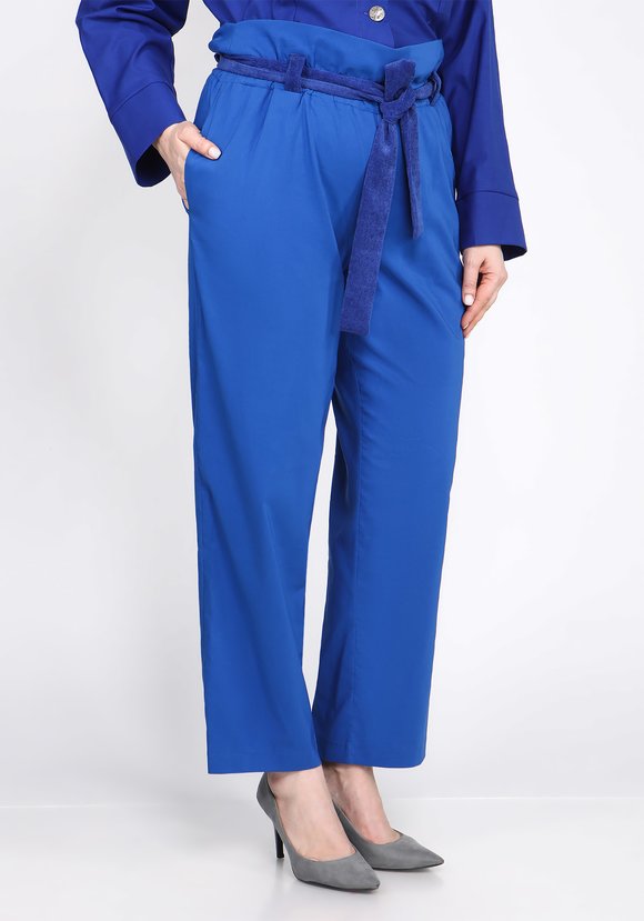 Брюки свободные с декоративным поясом шир.  580, рис. 5