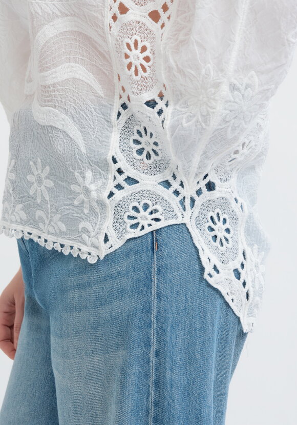 Блуза свободная с кружевным шитьем шир.  580, рис. 11