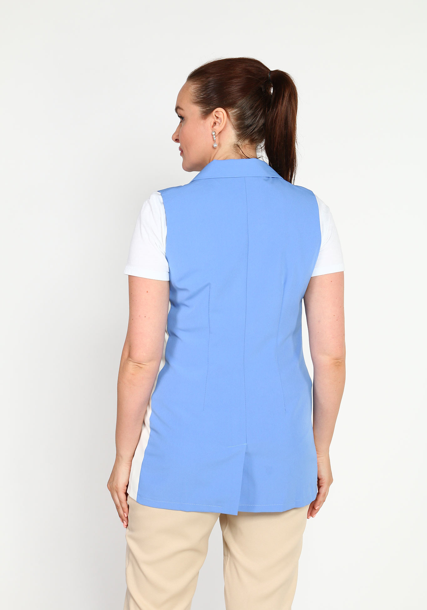 Жилет с боковыми вставками и карманами BlagoF, размер 48, цвет голубой - фото 4