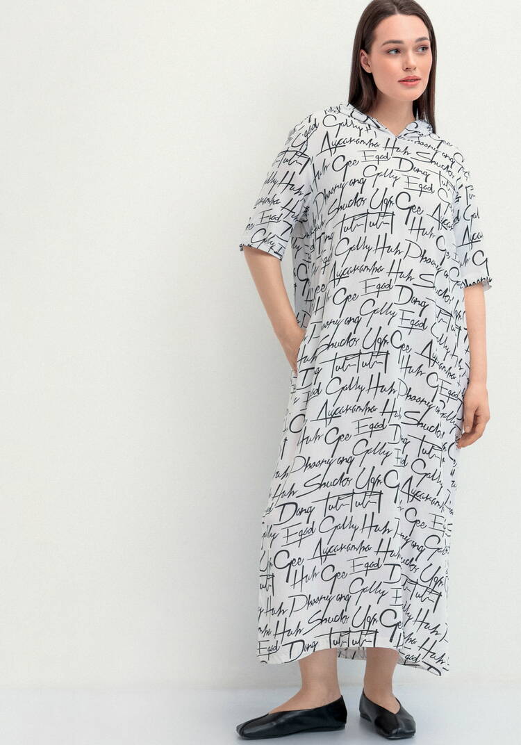 Платье-футболка с капюшоном шир.  750, рис. 17