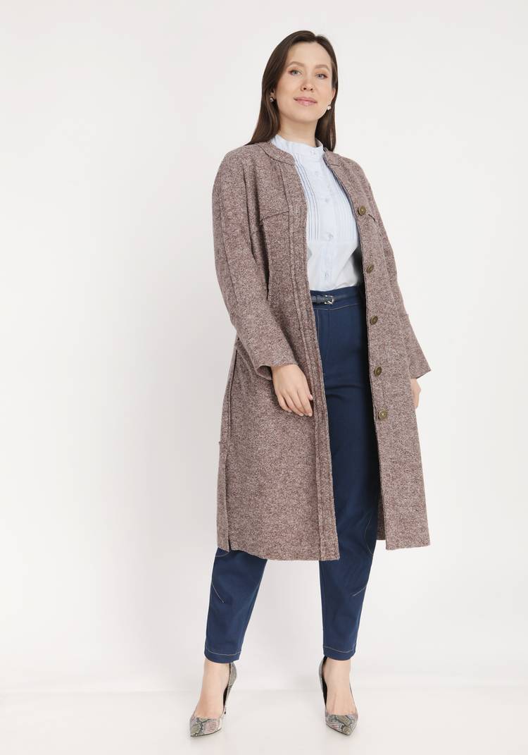 Пальто на пуговицах с объемными карманами шир.  750, рис. 3